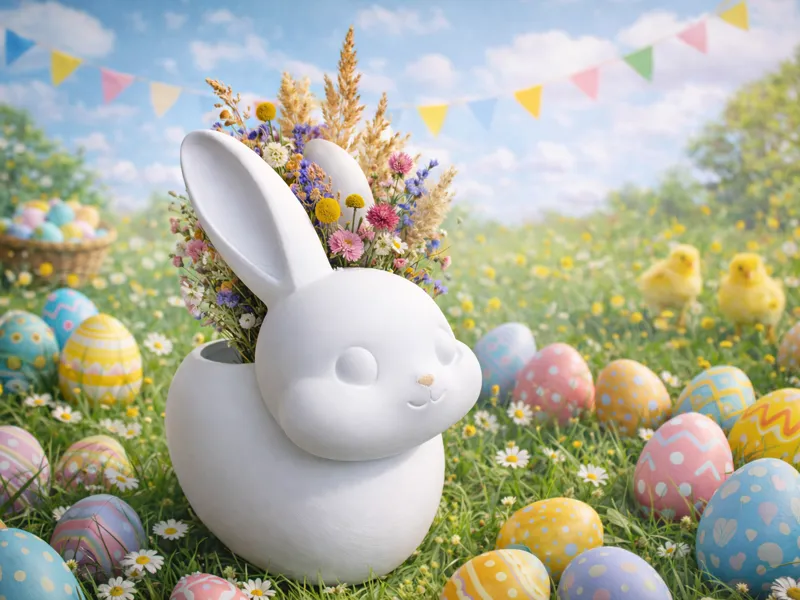 Easter bunny vase