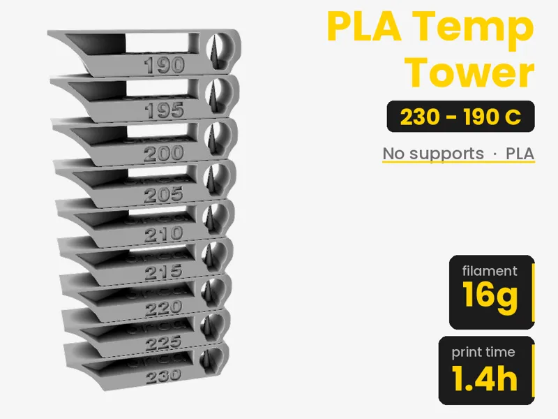 Bambu Studio PLA Temperature Test Tower 