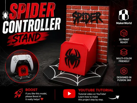 Caja o estuche: Spider-Man PS5 / Xbox Controller Stand — referencia de MakerWorld