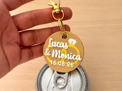 Llavero: Abre latas Llavero de Boda Personalizado Alianzas — referencia de MakerWorld