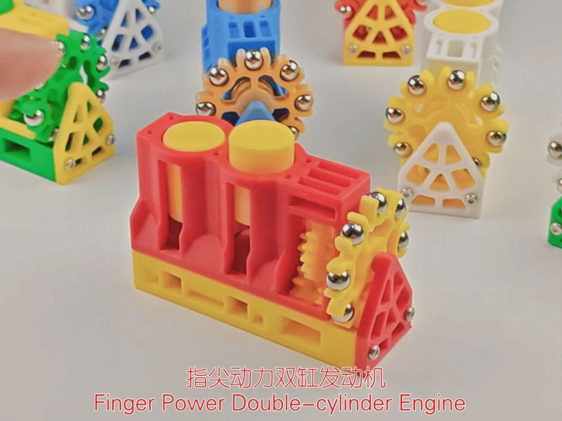 Finger Power Double-cylinder Engine 指尖动力双缸发动机