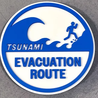 Tsunami Evacuation Route Sign