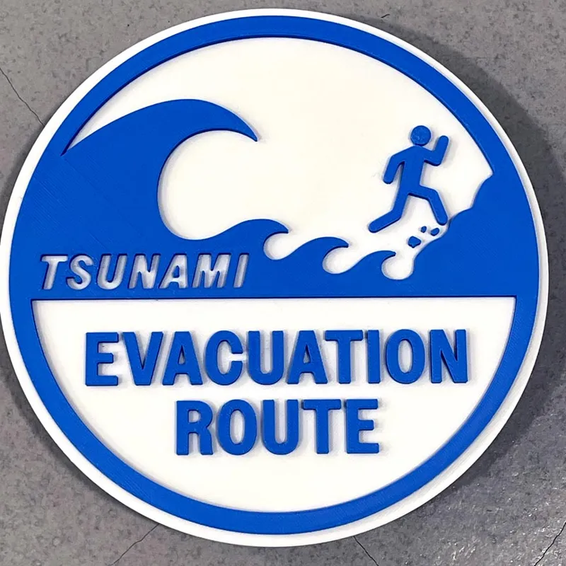 Tsunami Evacuation Route Sign