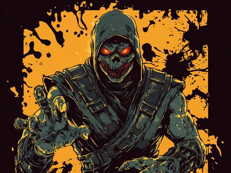 Mortal Kombat Zombie Scorpion Poster - Hueforge