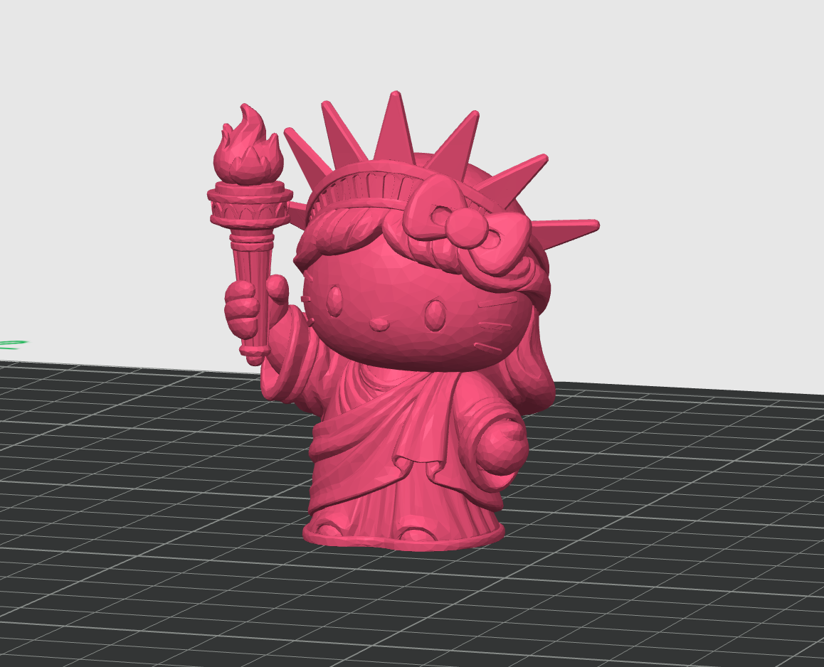 Miniatura 2 do modelo 3D 自由女神hello kitty