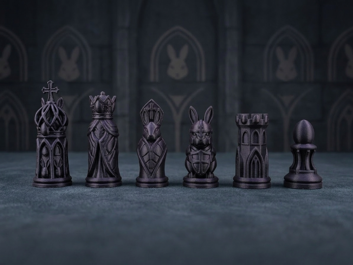 Easter-themed chess set