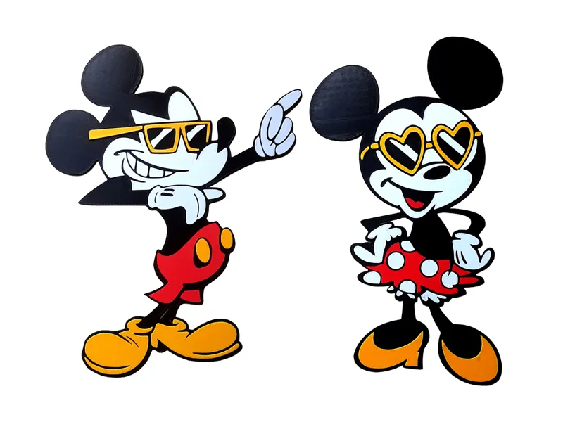 Mickey & Minnie Mouse Sunglasses 2D Wall Art