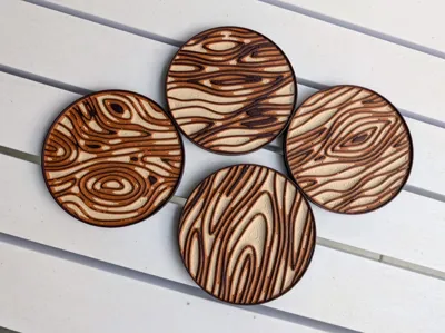 Wood-Texture Coasters for Wood PLA (No AMS!)