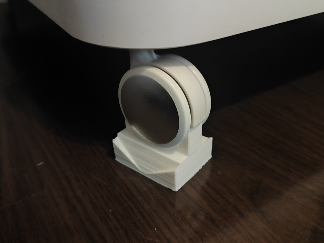 Wheel stop for ikea Tingby table