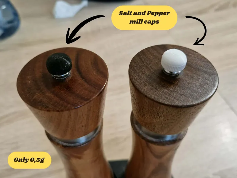 Wooden Salt and Pepper mill caps