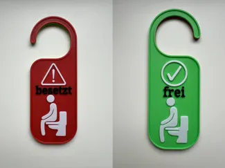 toilet/bathroom door sign occupied/vacant eng/ger