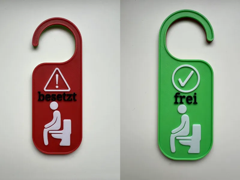 toilet/bathroom door sign occupied/vacant eng/ger