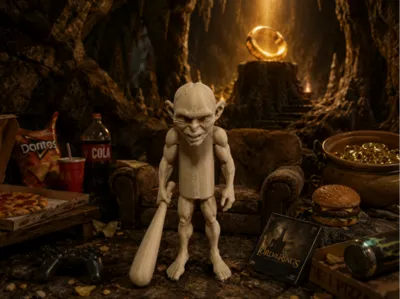 Muscle  gollum meme parody Tung sahur