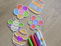 Planche à colorier abeille et rayons de miel — photo 2