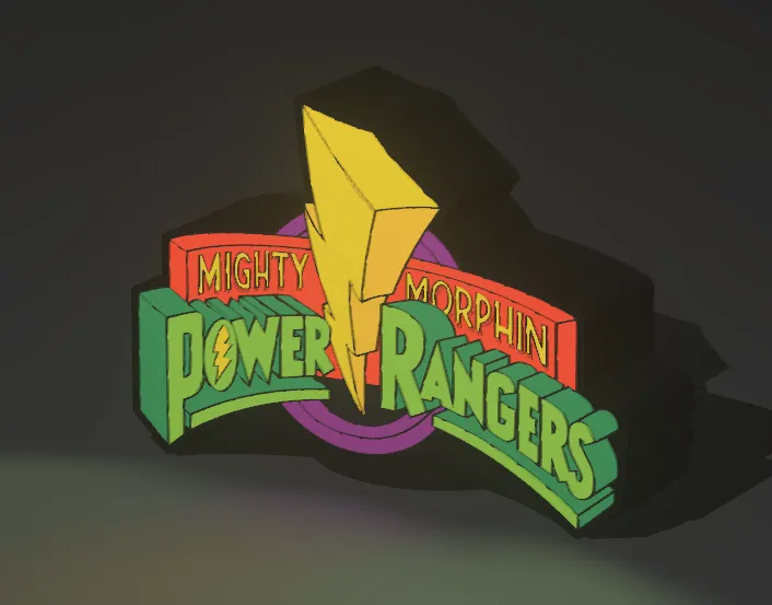 Power Ranger Word Light Mighty Morphin Power Rangers Light Box - Free 3D Print Model - MakerWorld