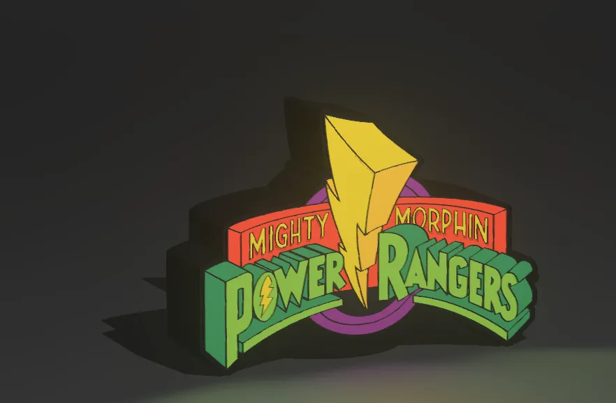 Power Ranger Word Light Mighty Morphin Power Rangers Light Box - Free 3D Print Model - MakerWorld