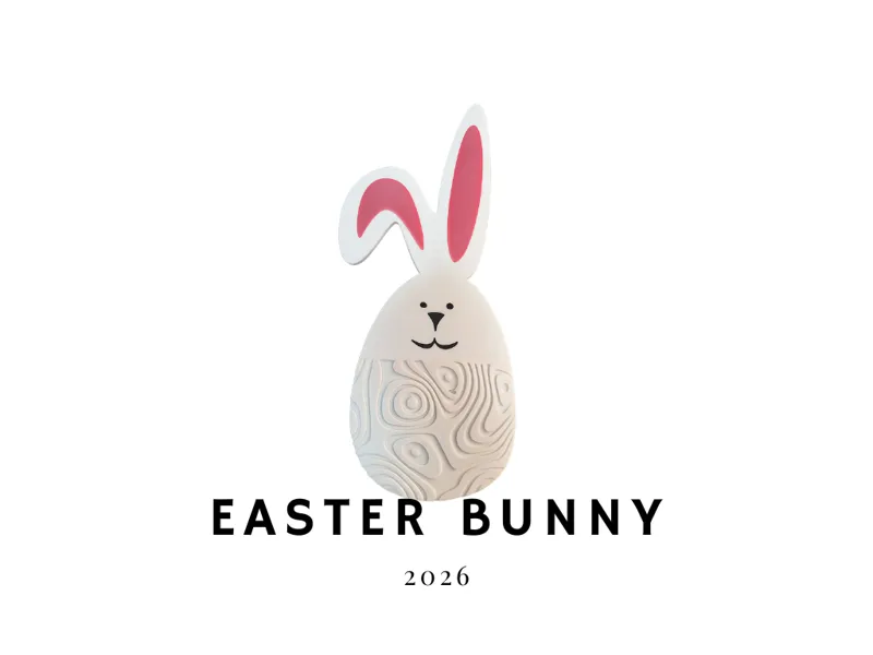 Topographic Easter Bunny – Modern Minimalist Decor