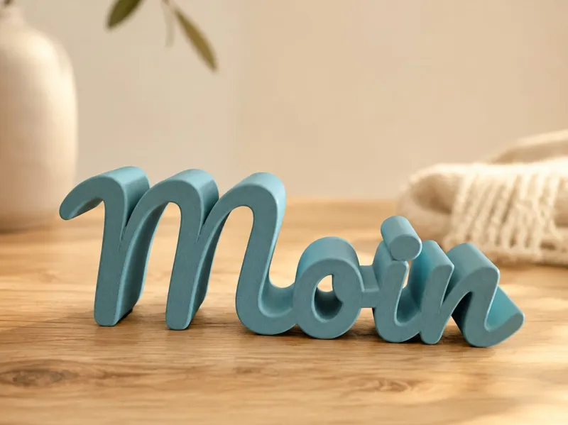 Moin 3D-Schriftzug  Norddeutscher Gruß zum Drucken