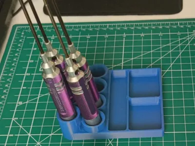 RC Screwdriver Holder – 8 Slots + Storage