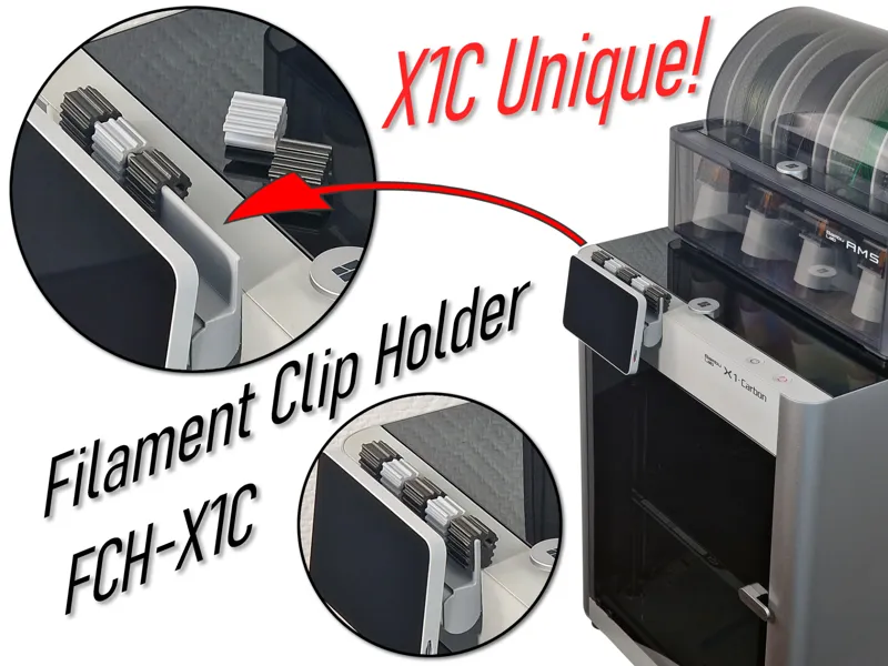 Unique Filament Clip Holder for X1C - (FCH-X1C)