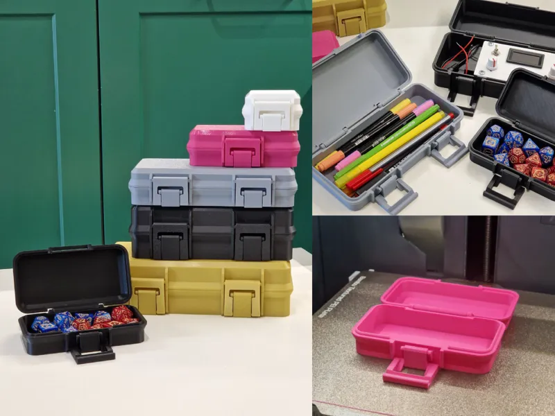 Set of cases with clasp (Print-in-place box)