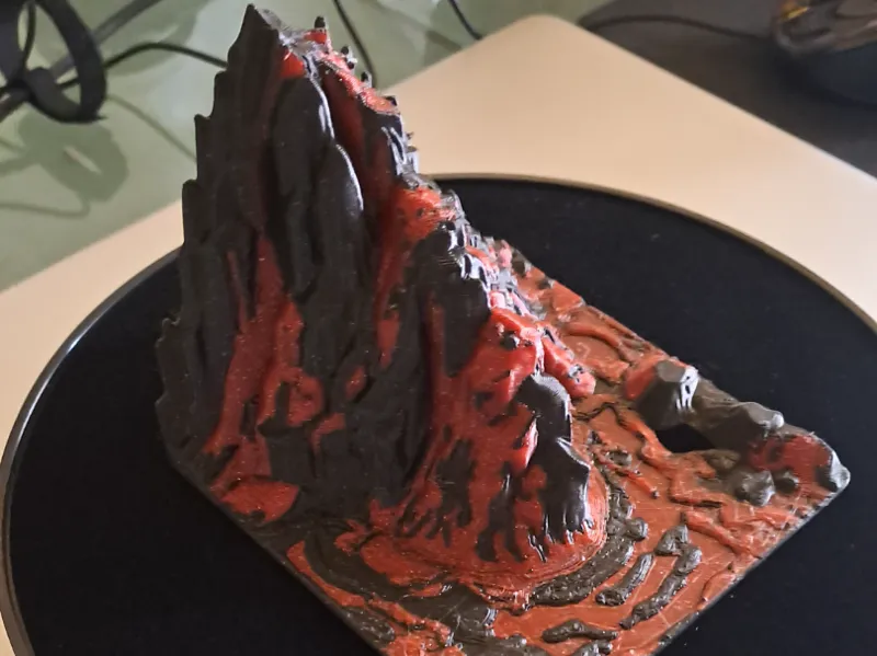 Rock Formation volcano with lava flowing