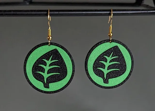 Pokemon Trading Card Game - Grass Energy Earrings