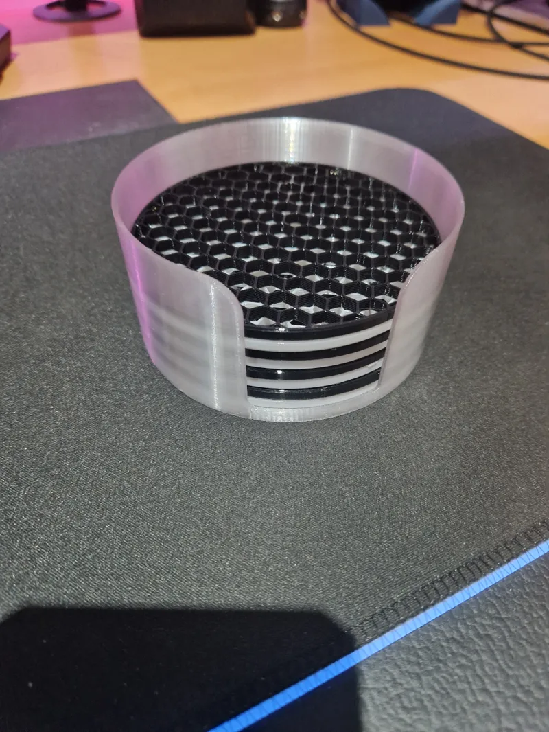 Coaster with container