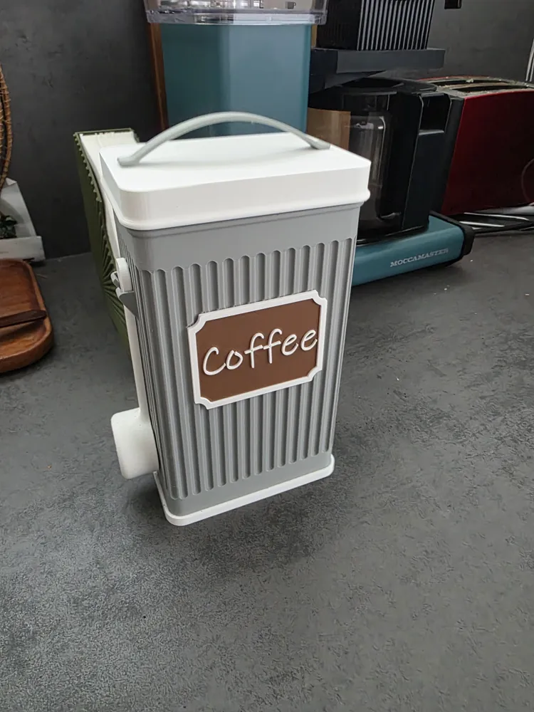 Retro Coffee Container with Scoop - Free 3D Print Model - MakerWorld