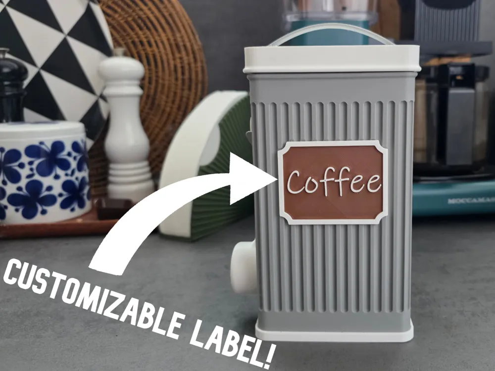 Retro Coffee Container with Scoop - Free 3D Print Model - MakerWorld