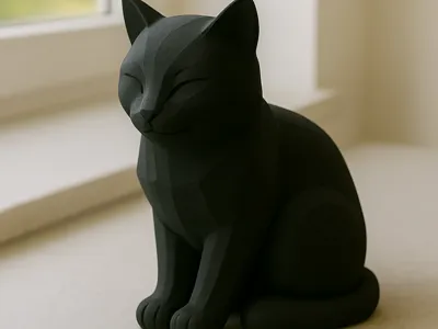 Minimalist Cat Sculpture