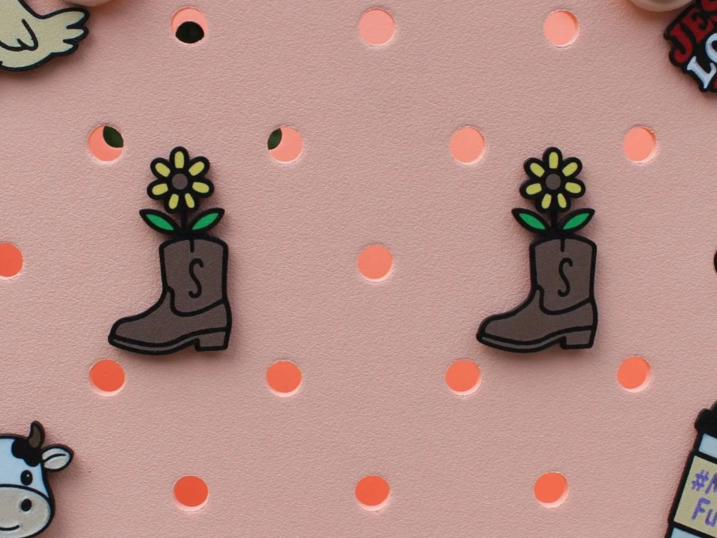 Bogg Bag Cowboy Boot Flowerpot Charm