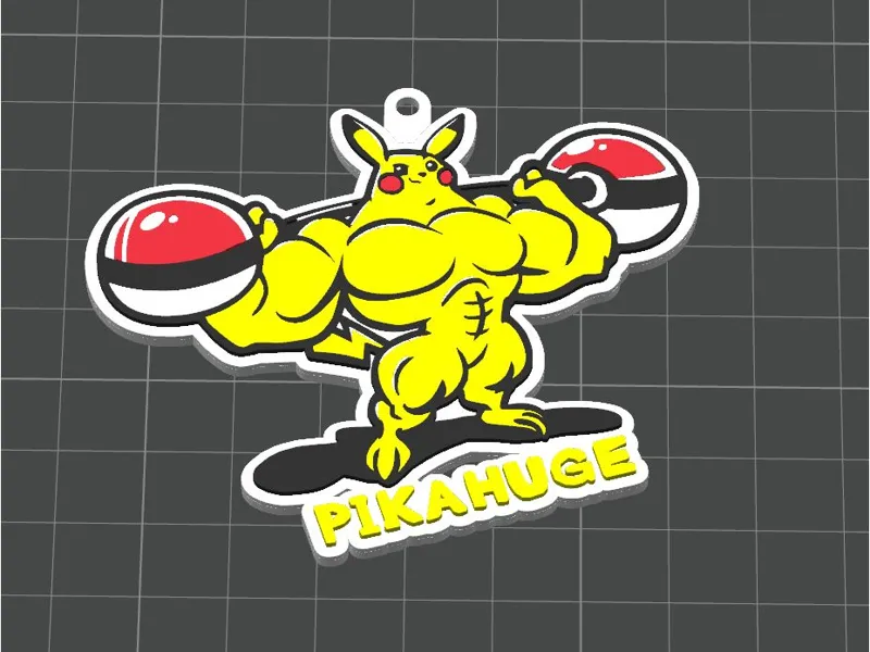 Pikachu aka Pikahuge Keychain