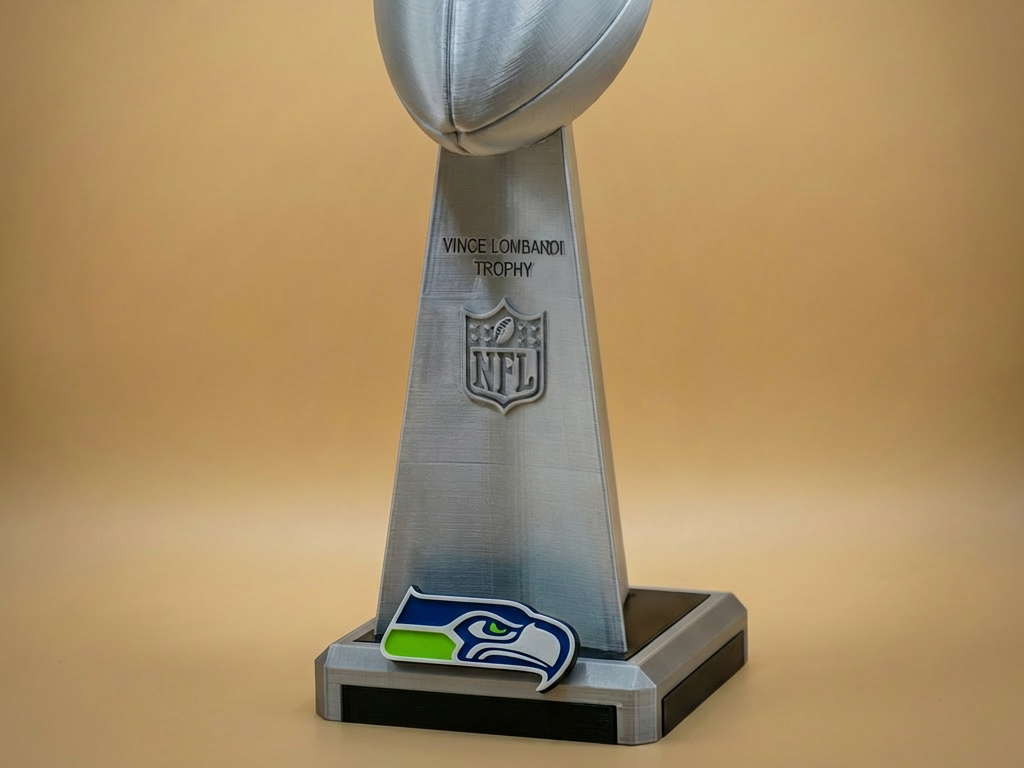 NFL Lombardi Trophy Display with Swappable Logo