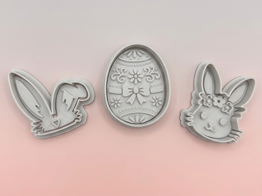 Easter Cookie Cutter Set – 3D Printed Bunny & Egg 