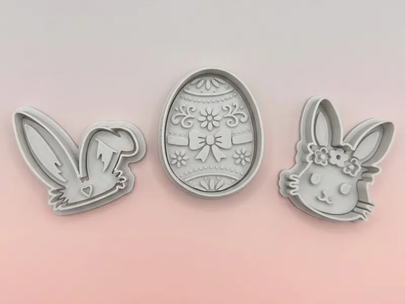 Easter Cookie Cutter Set – 3D Printed Bunny & Egg 