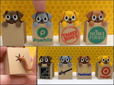 Puppy in a Grocery Bag - Clicker Fidget Toy