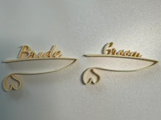 Glas Tags Bride Groom
