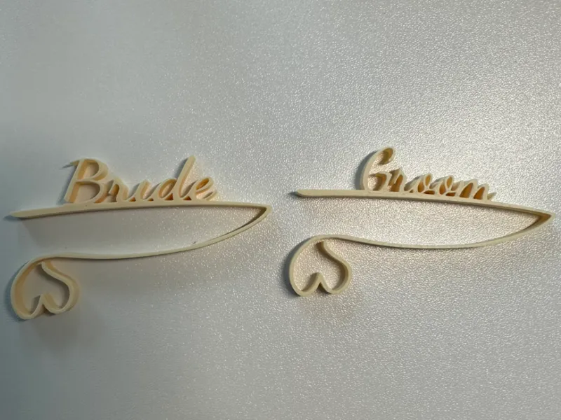 Glas Tags Bride Groom