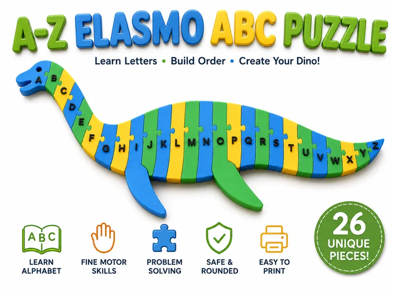 ABC Elasmosaurus – Educational Alphabet Puzzle