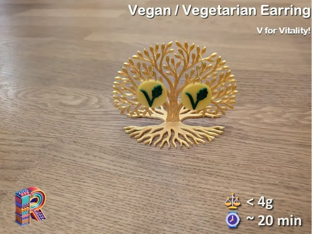 V for Vitality – Playfully Vegan Earrings