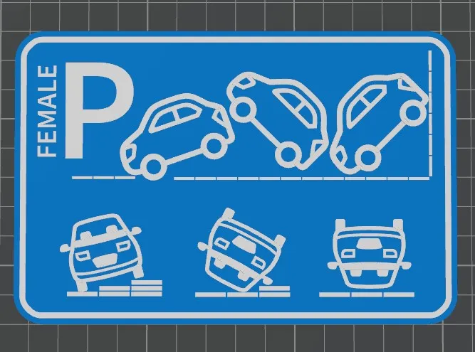 Female Parking Powered by Make My Sign from MakerWorld(makerworld.com/makerlab/MakeMySign)