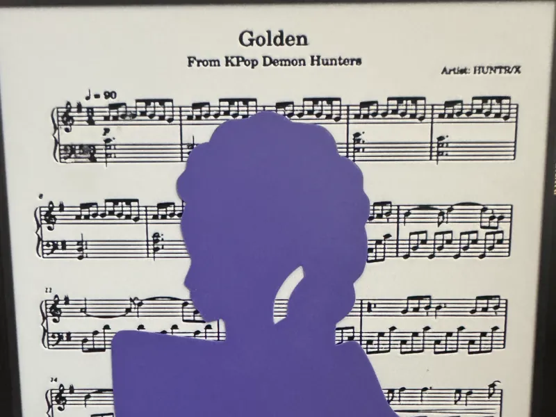 Golden sheet music Rumi Silhouette