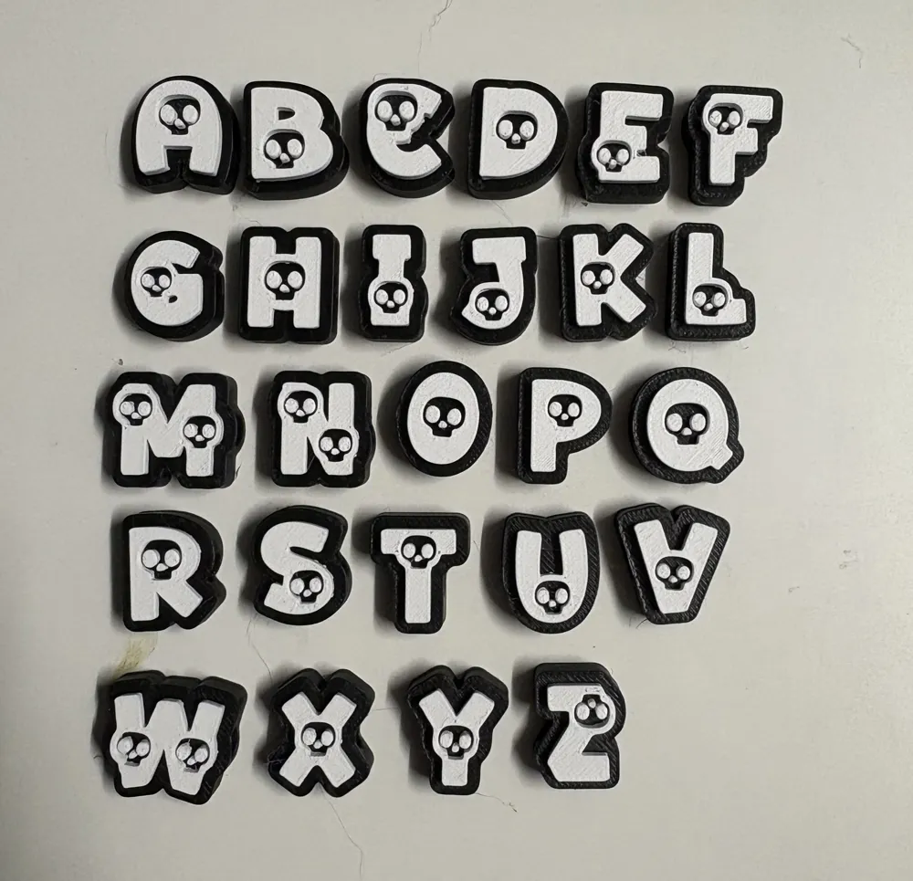 Creative Lettering Printable Gothic Skull Alphabet Letters | Spooky Letters - Free 3D Print Model ...