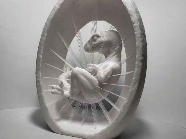 Raptor Embryo Suspended String Art view 3