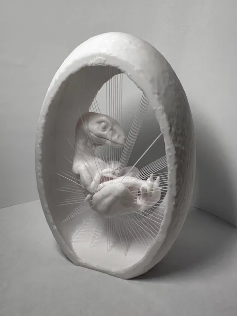 Raptor Embryo Suspended String Art view 4