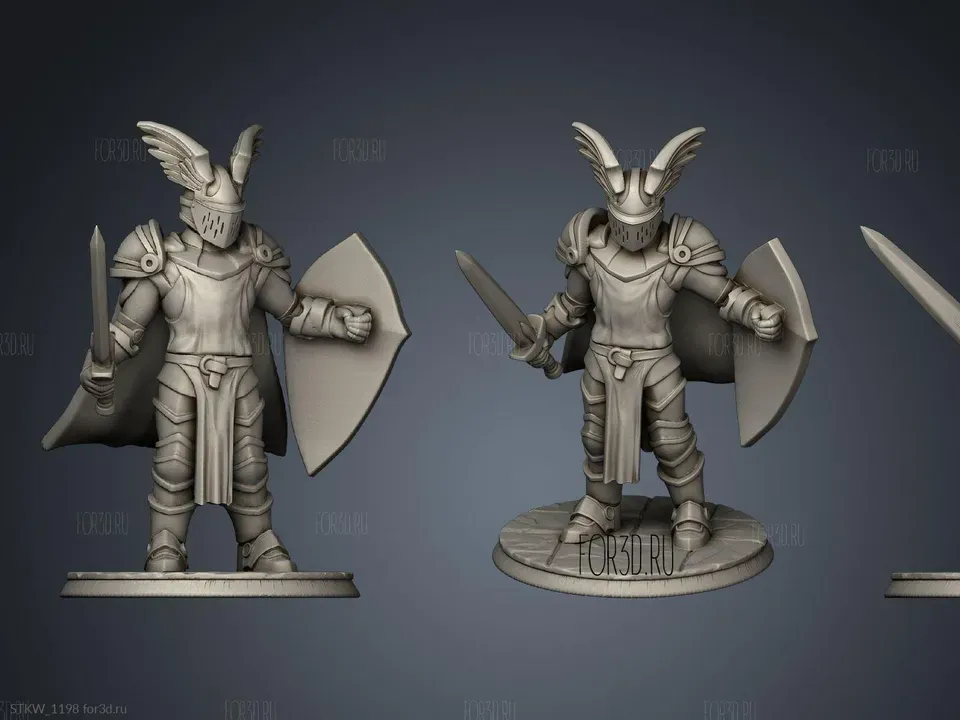 Figurine de paladin au casque ailé