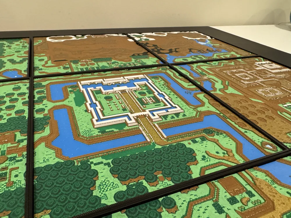 Panel Map Example Legend of Zelda - A Link to the Past - 9 Panel Map - Free 3D Print ...