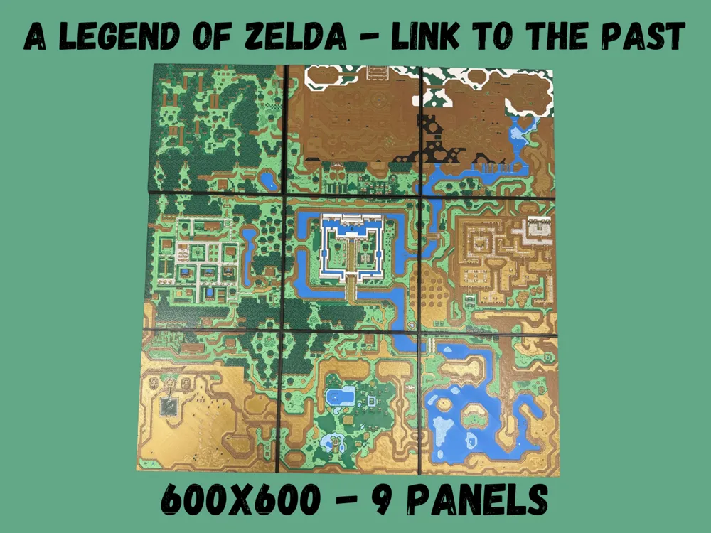 Legend of Zelda - A Link to the Past - 9 Panel Map