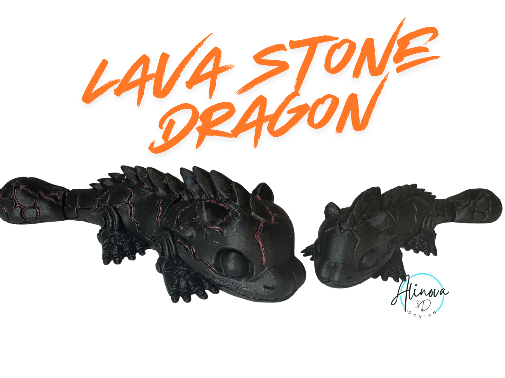 Lava Stone Articulated  Dragon  Fidget Flexi Model